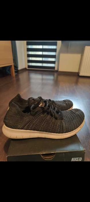 Nike Free Run Flyknit Nike iD 44.5 Czarno-Białe