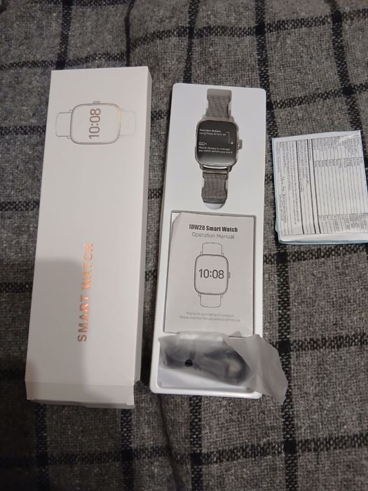 Смарт годинник Smart Watch Fitpolo IDW28 Silver, 1.85” HD дисплей, Bluetooth дзвінки, 100+ режимів, IP68. Металевий ремінець.