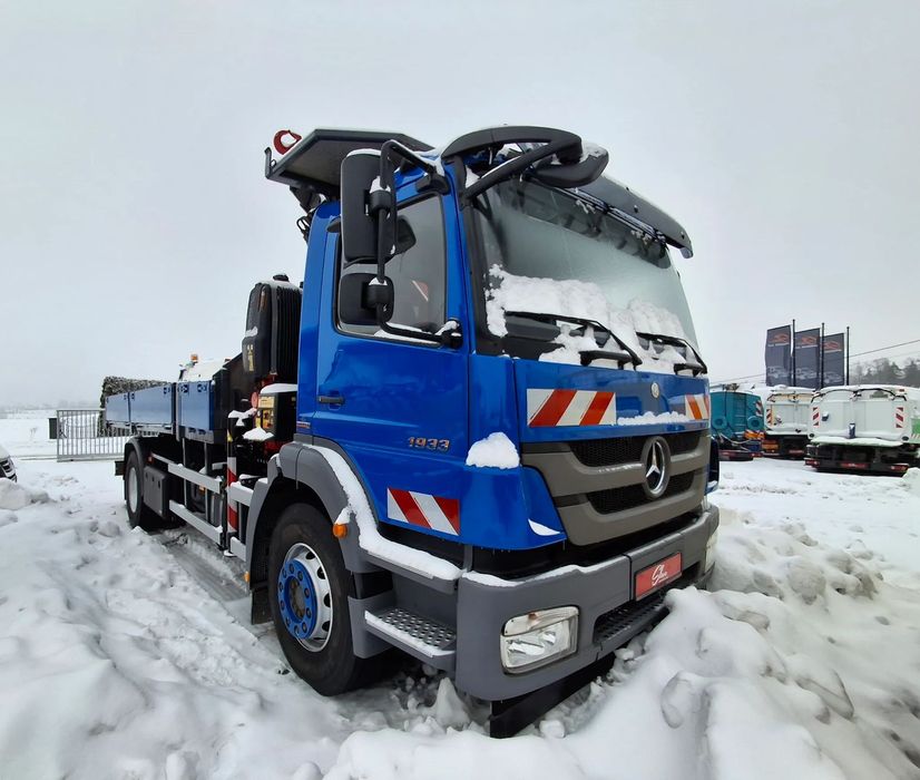 Mercedes-Benz Axor 1933 HDS FASSI F135 17 Metrów Żuraw Skrzynia Siodło Zawieszenie Resor 2010r Sprowadzony Przyczepa Do Przewozu Transportu Zbrojenia Zestaw Ciekawa Konfiguracja Niski Przebieg  Przyczepa Burtowa Zestaw