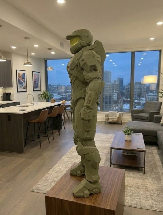 Figurka Spartan Master Chief Halo 152 cm 24 kg zielony