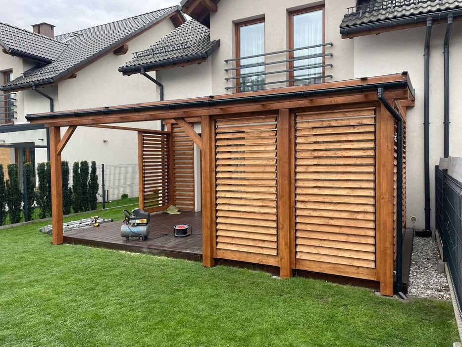 Drewniana pergola, zadaszenie tarasu, wiata, altana PRODUCENT