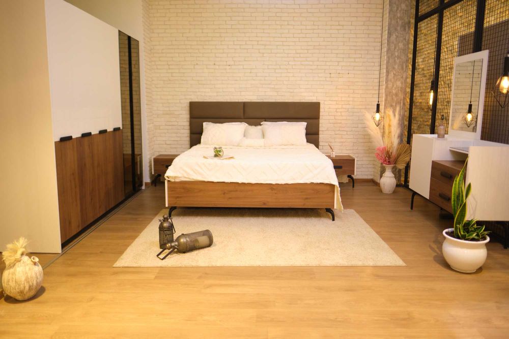 Conjunto Quarto Completo Casal Novo | Cama Roupeiro Cómoda Mesa