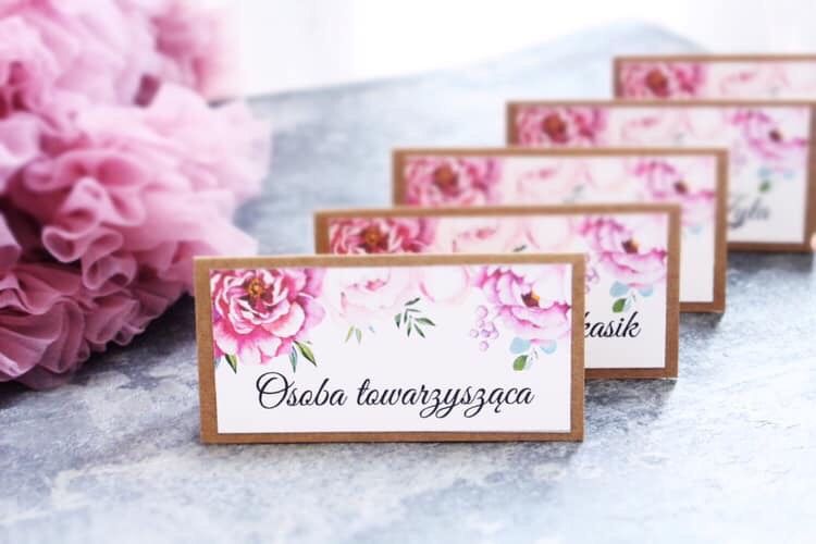 Winietki wizytówki na stół ślubne weselne na wesele chrzest