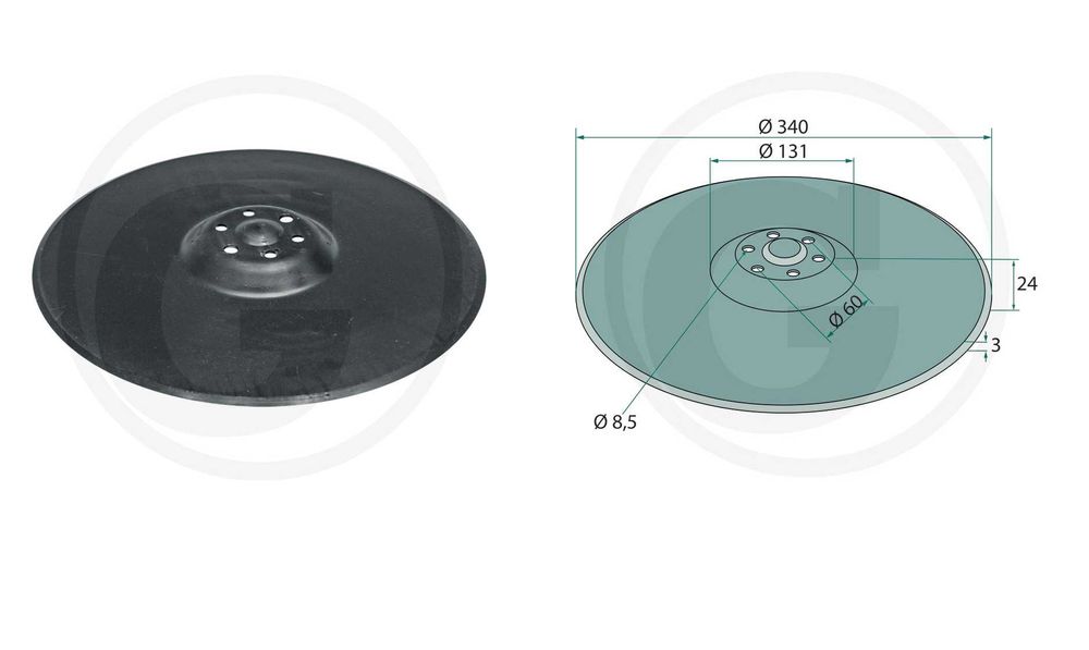 Krój tarczowy gładki, Ø 340 x 3 mm Horsh Pronto Maistro