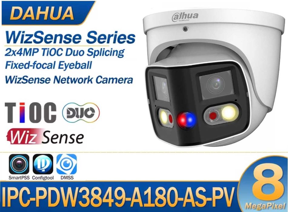 IP камера 8мп Dahua DH-IPC-PDW3849-A180-AS-PV