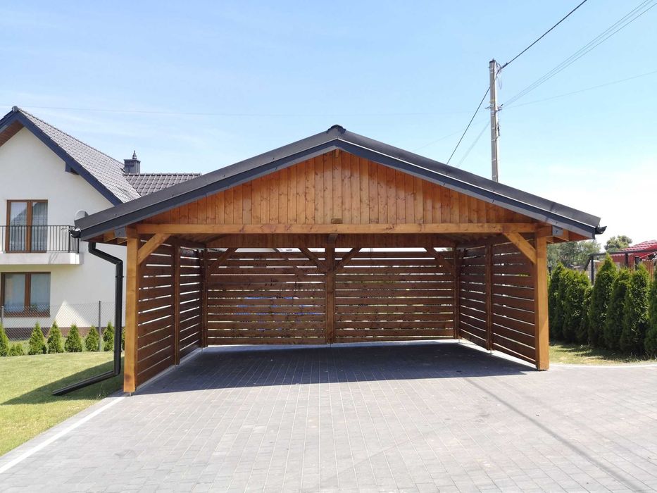 Wiata garażowa drewniana carport altana garaż zadaszenie tarasu