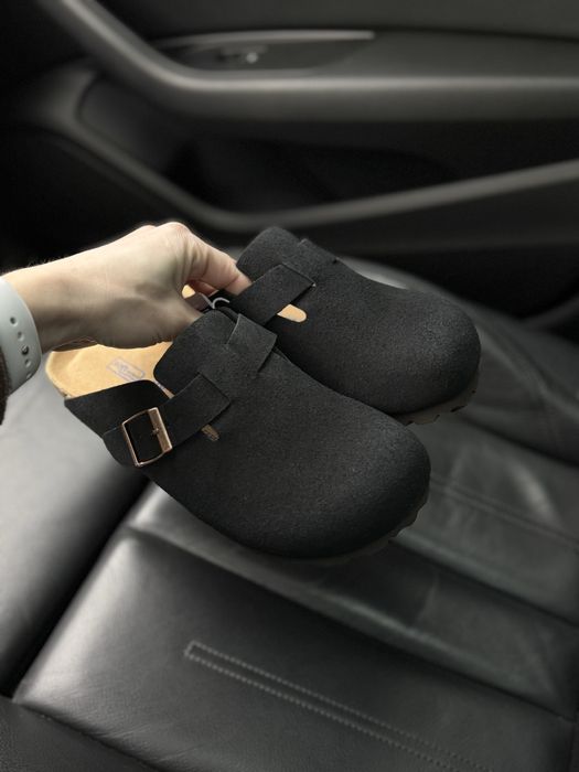 Замшеві сабо шльопанці тапки 36 Birkenstock Boston біркенсток бостон