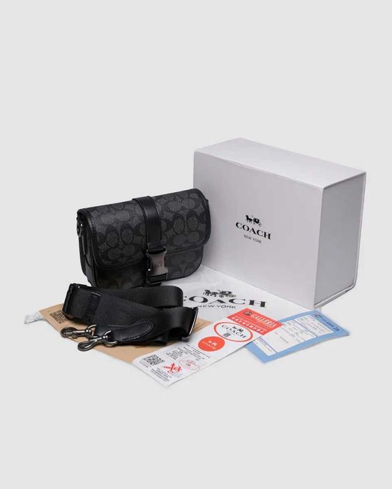 Сумка чоловіча Coach League Crossbody Bag 19 in Signature Canvas Grey 1:1