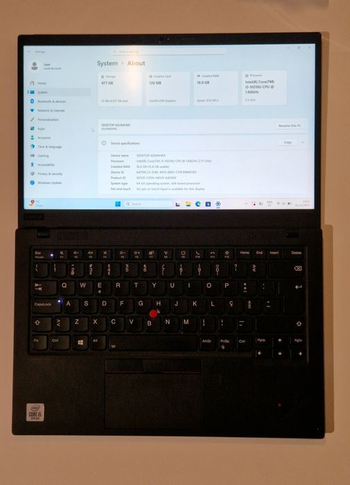 Ultrabook Lenovo ThinkPad X1 Carbon Gen 8 | i5 10Gen| 16GB RAM | 512GB