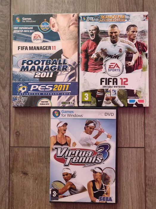 Спорт, футбол : FIFA manager 11 , Fifa 12, теннис.  Игры  PC DVD.
