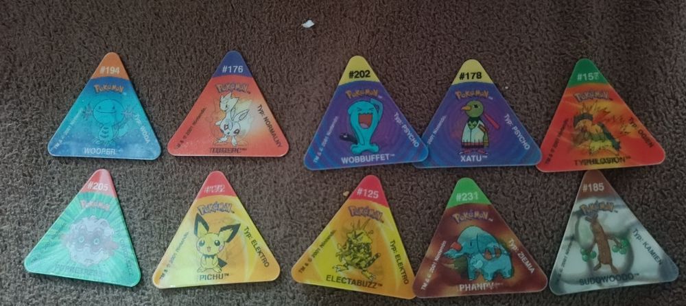 Pokemon 10/10 trio tazo komplet