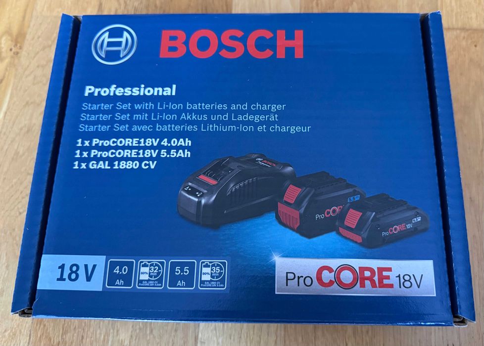 Bosch Starter Set baterie18V i ładowarka GAL1880CV+ProCore 5.5Ah+4.0Ah