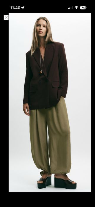 Коричневий блейзер zara