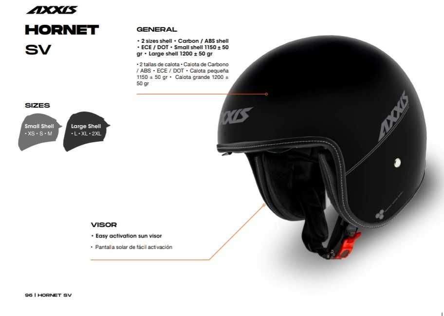 Capacete Hornet SV Solid A1 Preto Mate Axxis