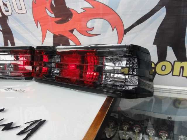 Farolins / faróis raseiros para MERCEDES W201 190 82-93 fundo vermelho smoke estilo inpro