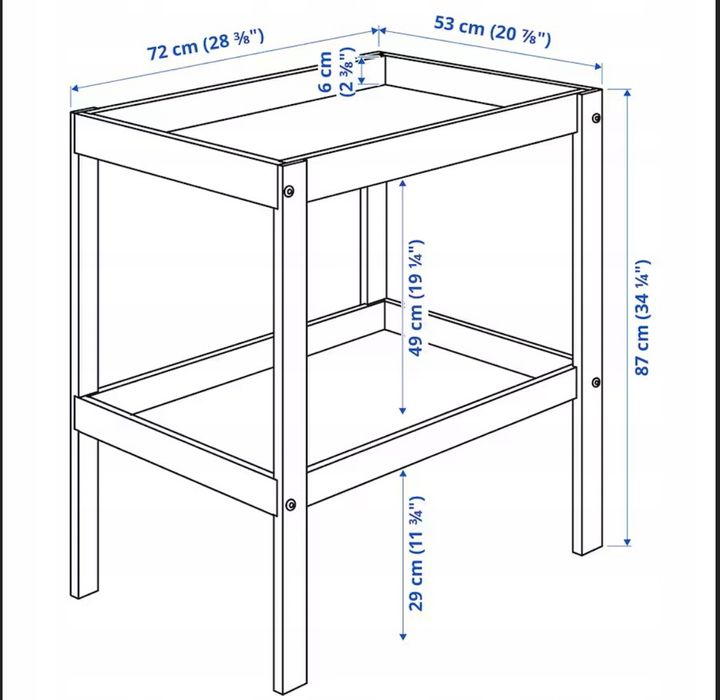 IKEA Sniglar - Stół do przewijania/Przewijak Różne Kolory Róż, Pistacj