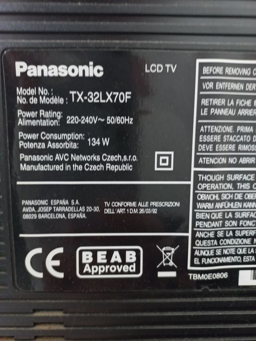 TV Panasonic VIERA 32" LCD HD Ready – Como Nova