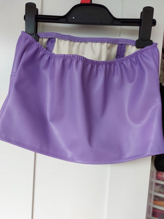 Top eco skóra nowy fiolet lila bralet opaska r. uni