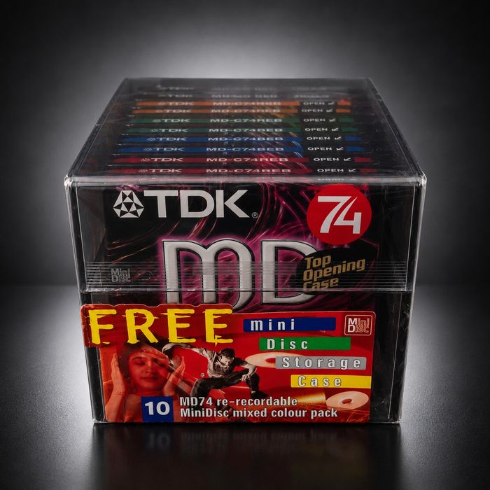 Минидиски minidisc TDK 74 min 10 шт в фирменной коробке TDK