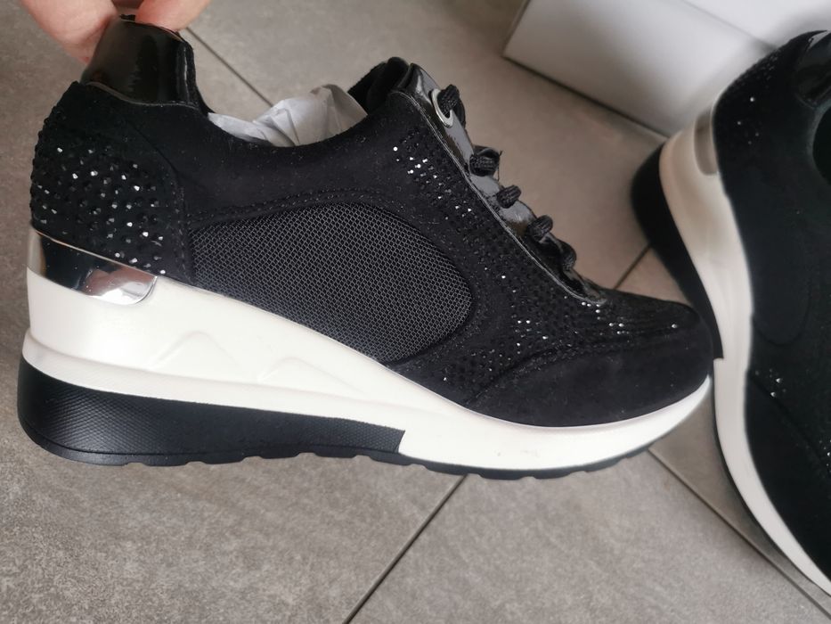 Jak Nowe sneakersy Jenny Fairy czarne 37 na korutnie grubsza podeszwa