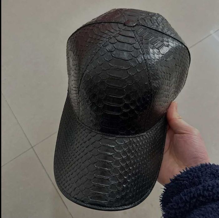 Пітон Бейсболка із натуральної шкіри