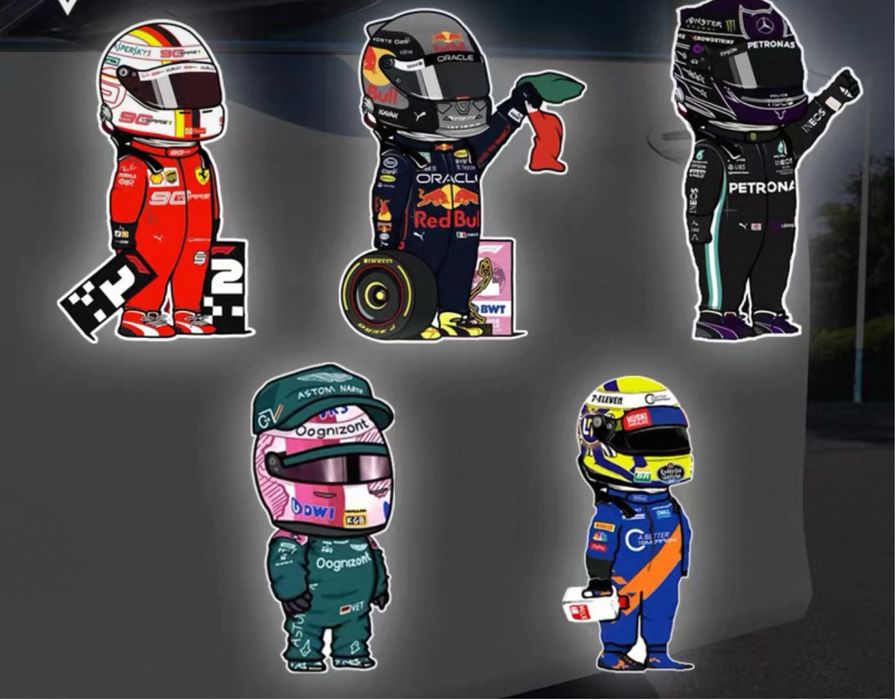 Autocolantes  F1  Escala 15*11 Ferrari, Red Bull, Mclaren, Mercedes