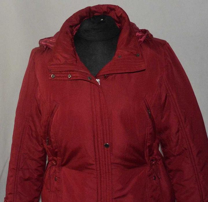 Lekka ocieplana kurtka parka 44 bordowa