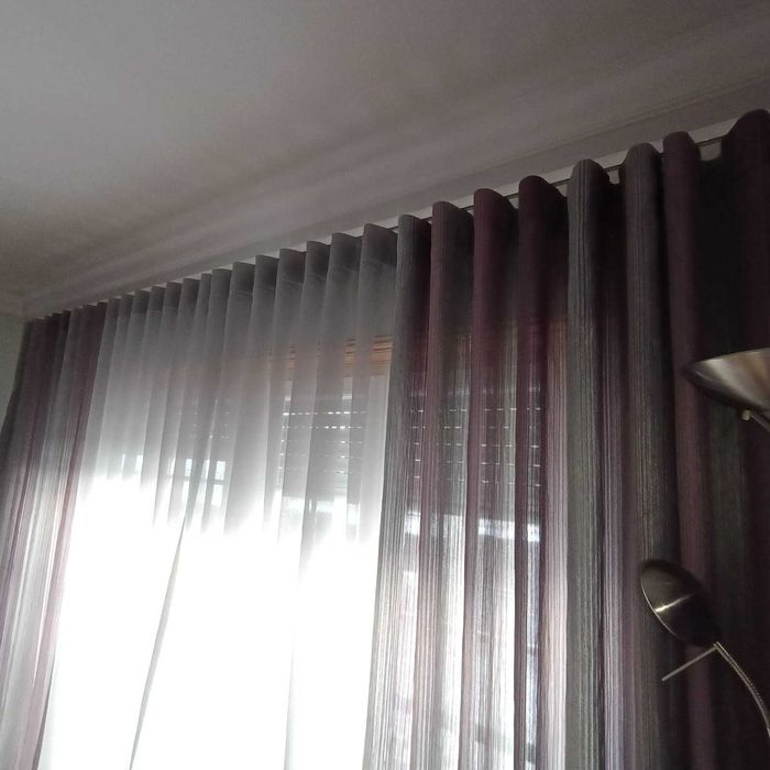 Cortinados Onda Perfeita + Varões | Excelente Estado
