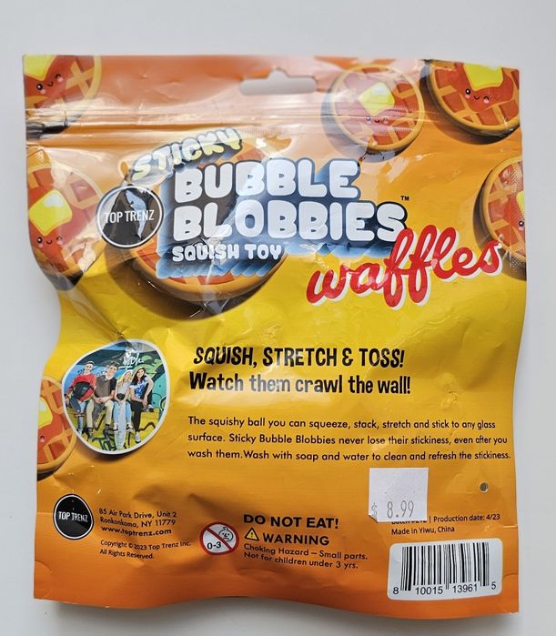 Сквіш Sticky Bubble Blobbies вафлі 3 шт