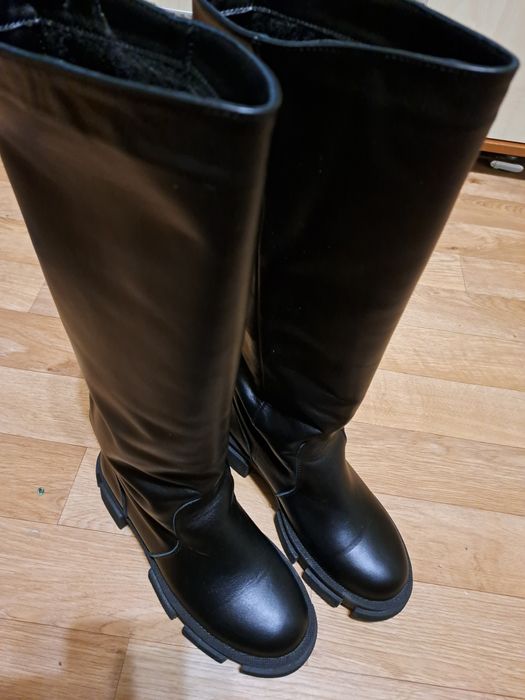 Шкіряні чоботи евро зима нові
