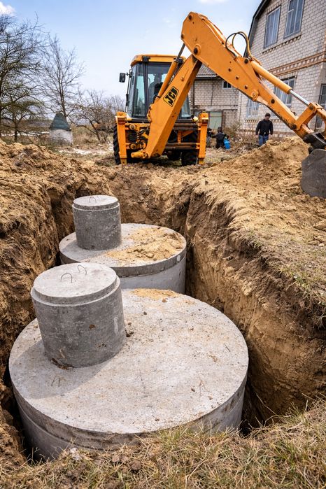 Септик, вигрібна яма. Каналізація з бетонних кілець. Від виробника.
