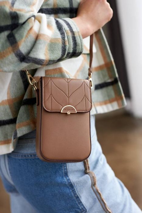 mini torebka-portfel ze skóry ekologicznej - peterson