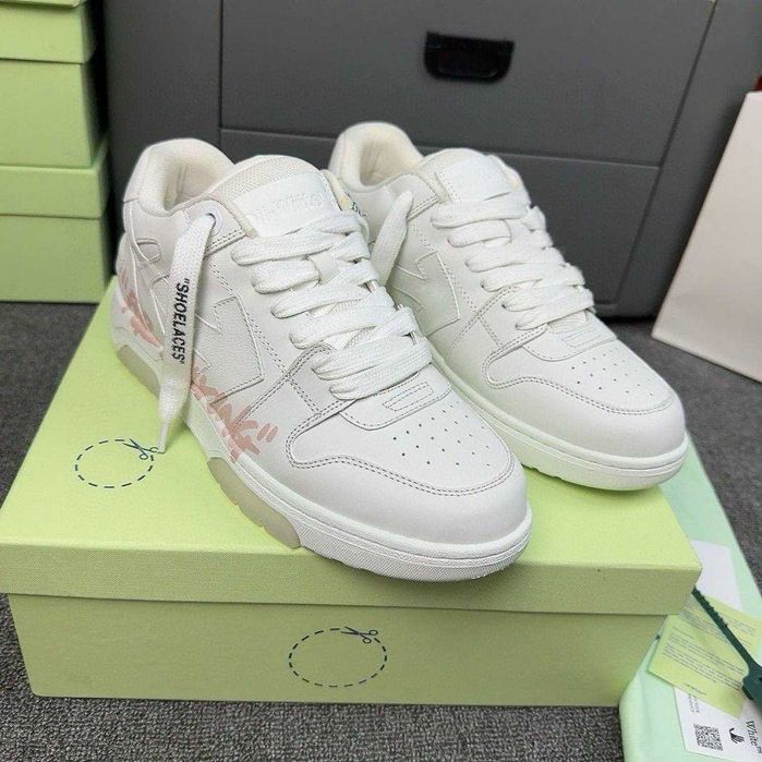 Кросівки Out of office For Walking Off-white / Офф вайт рожеві