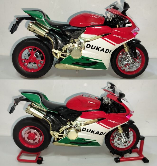 Ducati 1199 Panigale с паром модель мотоцикла 1:9 со звуком и светом