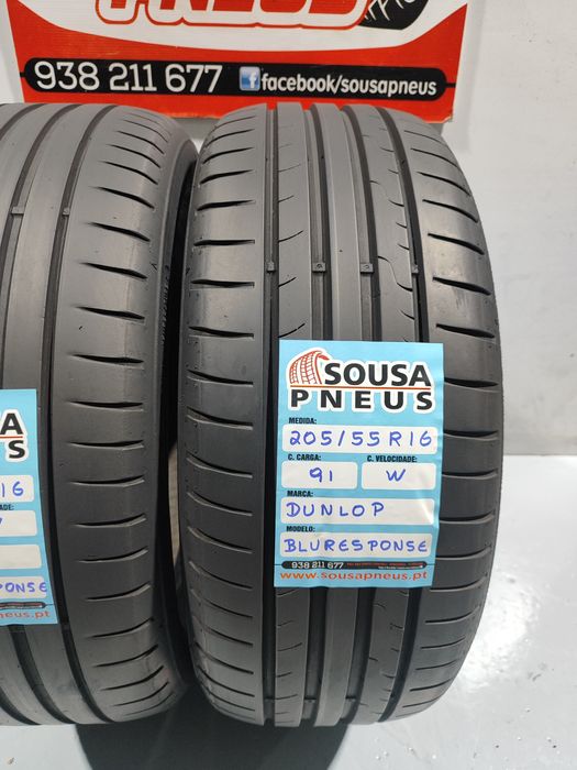 2 pneus semi novos 205-55R16 Dunlop - Oferta dos portes