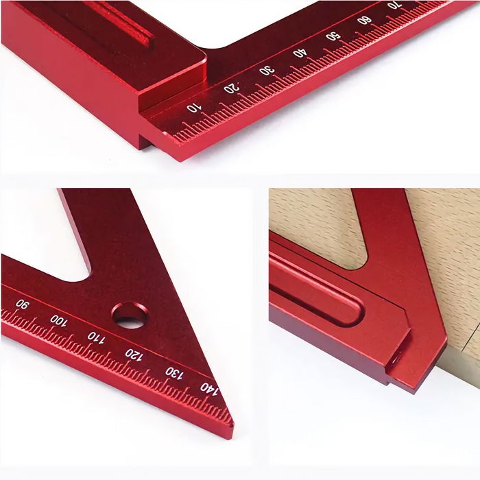 Столярний косинець з упором для розмітки 90°/Кутник Т-Образний/YOMO