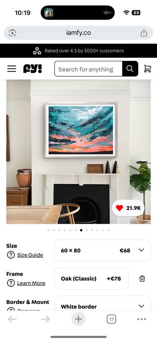 Turquoise Skies Art Print  by Art by Punam