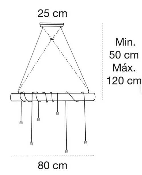 Candeeiro de teto suspenso CORDA BAMBU