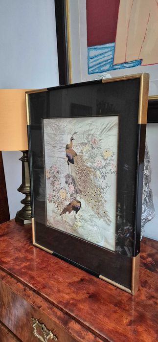 Litografia Franklin Picture Company Soicher-Marin „Pawie i piwonie”