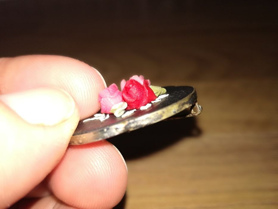 broszka prl róże z modeliny