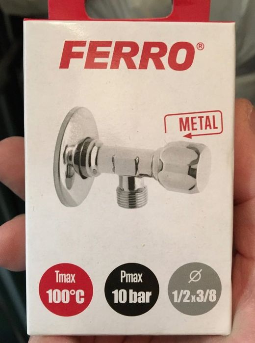 Ferro 2szt zawór kątowy grzybkowy 1/2x3/8