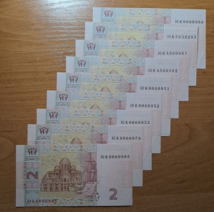 Українські гривні (від 1 до 1000 грн) з 2003 по 2026 рік