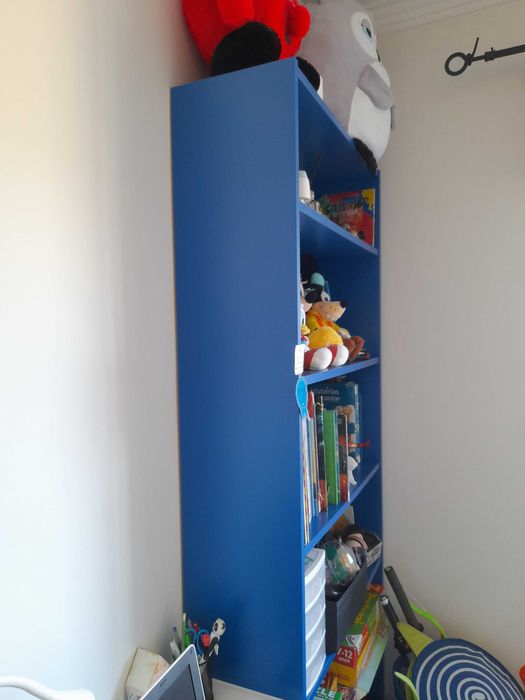 Estante Azul Alta 5 Prateleiras Como Nova