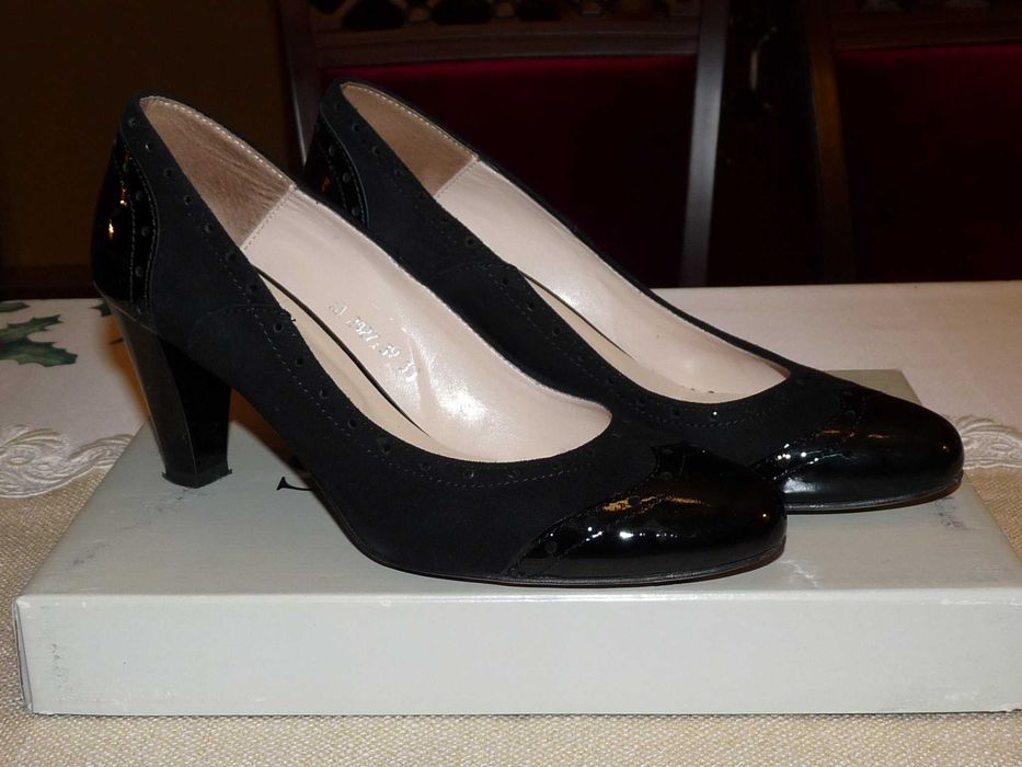 SAGAN wygodne skórzane czółenka 39/25 cm