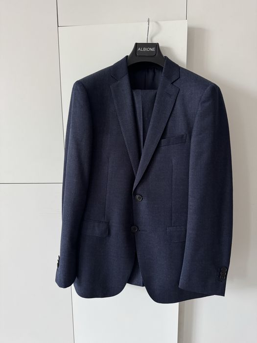 Garnitur Albione Freddy II – Super 110’s, 100% wełna, granatowy