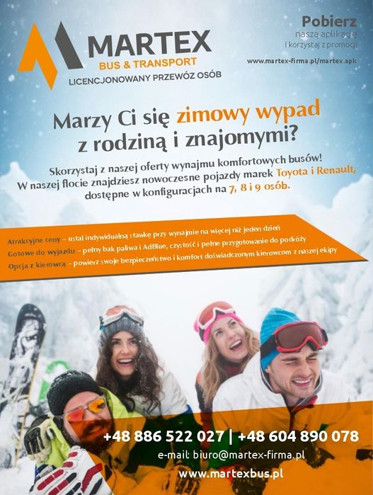 Wynajem busów osobowych na ferie