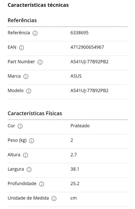 Portátil ASUS i7 12gb Ram ssd 500gb + 1TB HDD