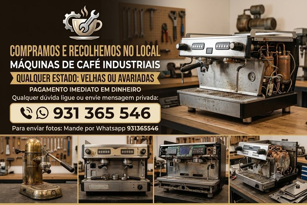 Maquinas de café industriais velhas ou com avarias