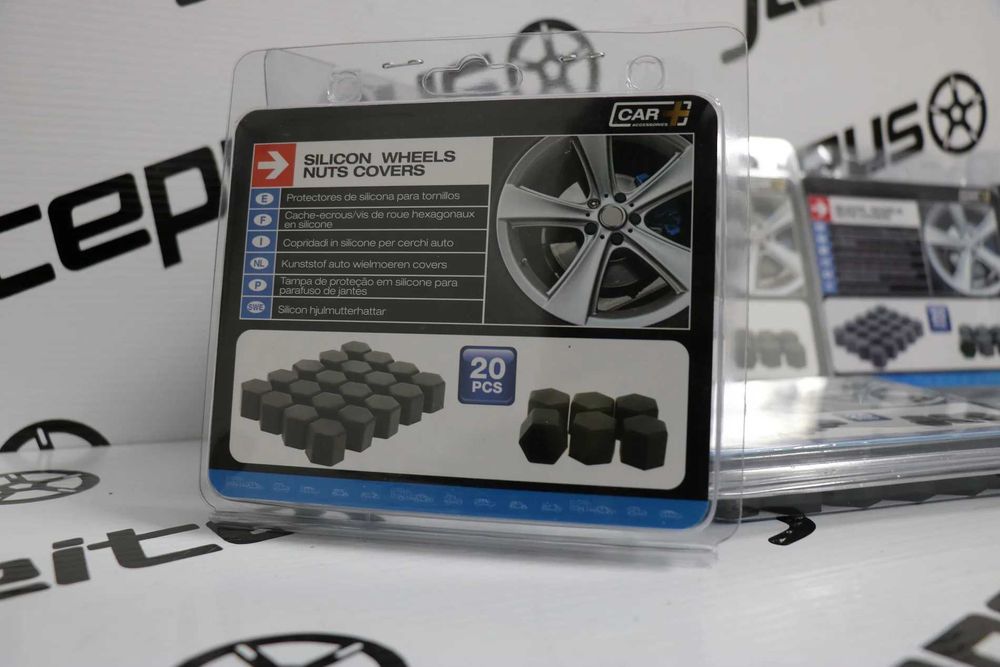 Kit Novo Tampas 19mm pretas para parafusos de Jantes