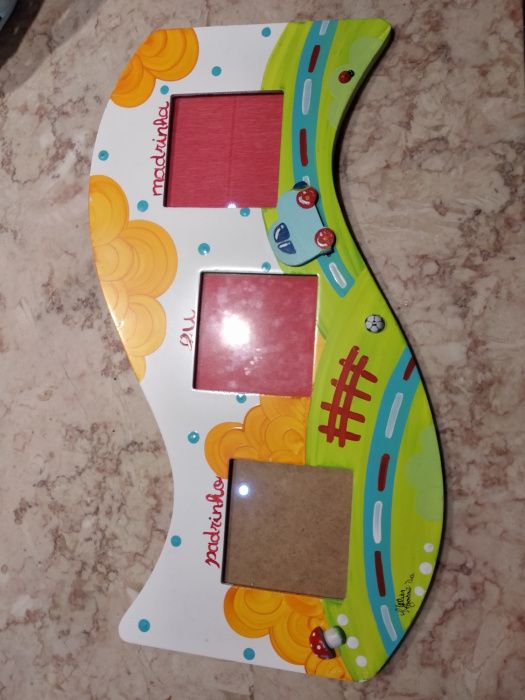 Moldura quarto criança / oferta batizado / padrinho / madrinha